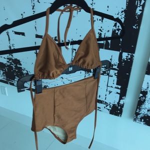 American Apparel Triangle Bikini Set - Camel